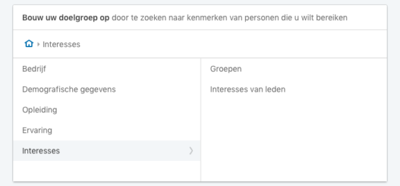 Doelgroep Linkedin adverteren instellen Doelgroep Linkedin adverteren instellen